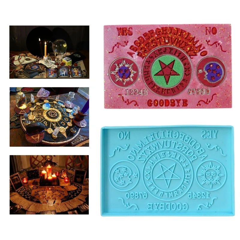 

Oujia Board Planchette Divination Large Tray Resin Silicone Molds Agate Tray Serving Board Fruit Tray Resin Molds Crafts