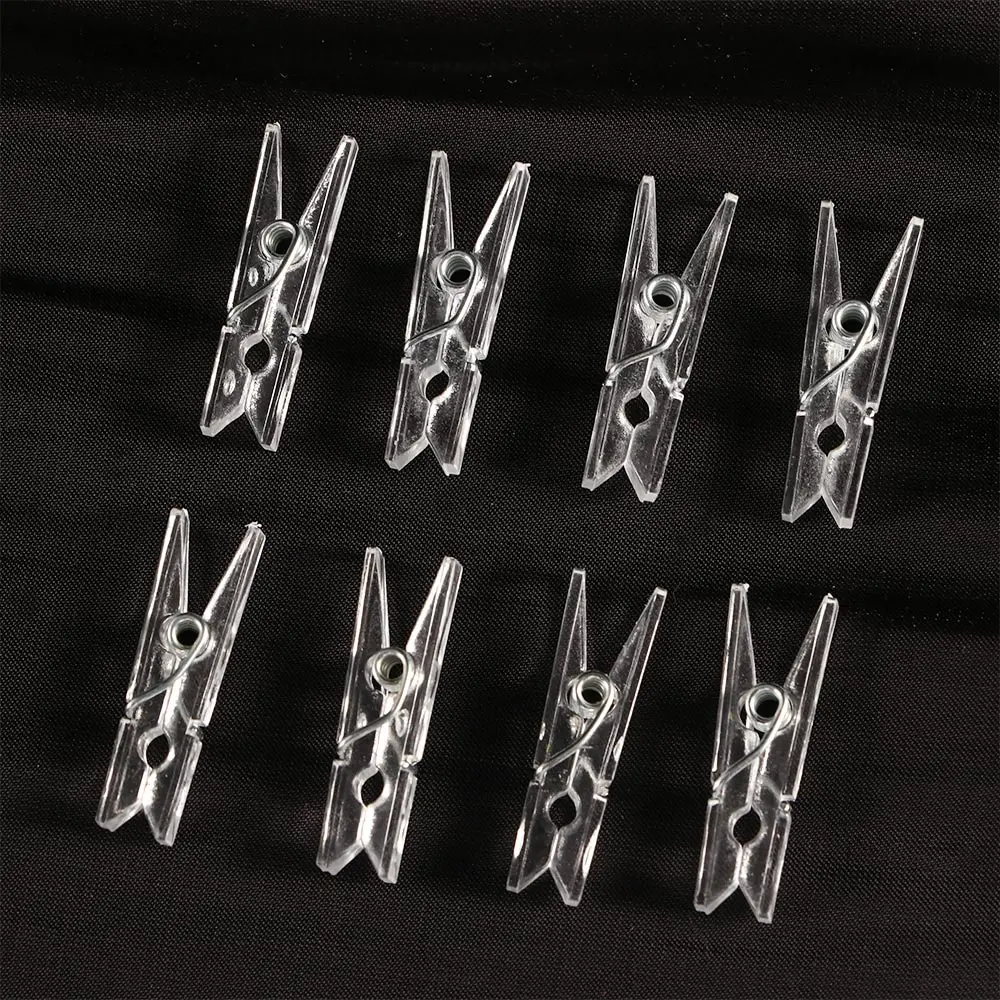 20pcs Mini 25/34mm Natural Transparent Plastic Clips Photo Clips Clothespin DIY Wedding Party Wooden Clip Pegs