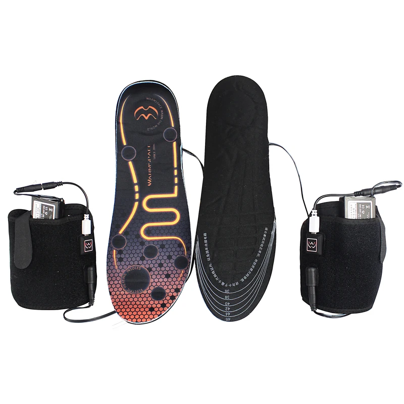 Warmspace Rechargeable Heated Insoles 3 levels Feet Warm shoe Insoles Thermal Electric Foot Warmer Heated Insoles Outdoor Sports