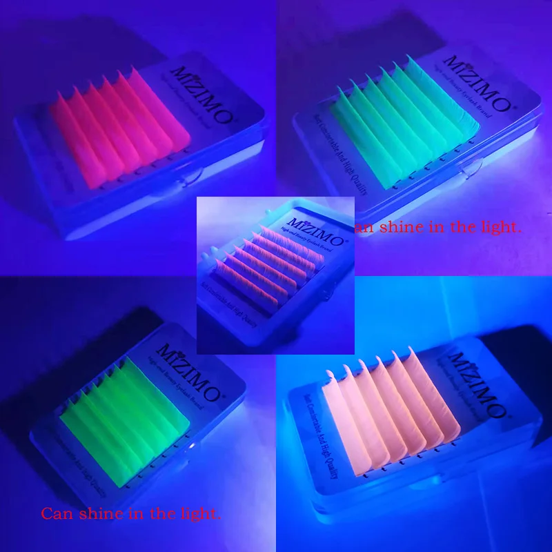 New 5-Color Single Grafted False Eyelashes, 0.07/0.1mm, Eyelashes That Can Shine Under Lights Or Neon Lights.C/D