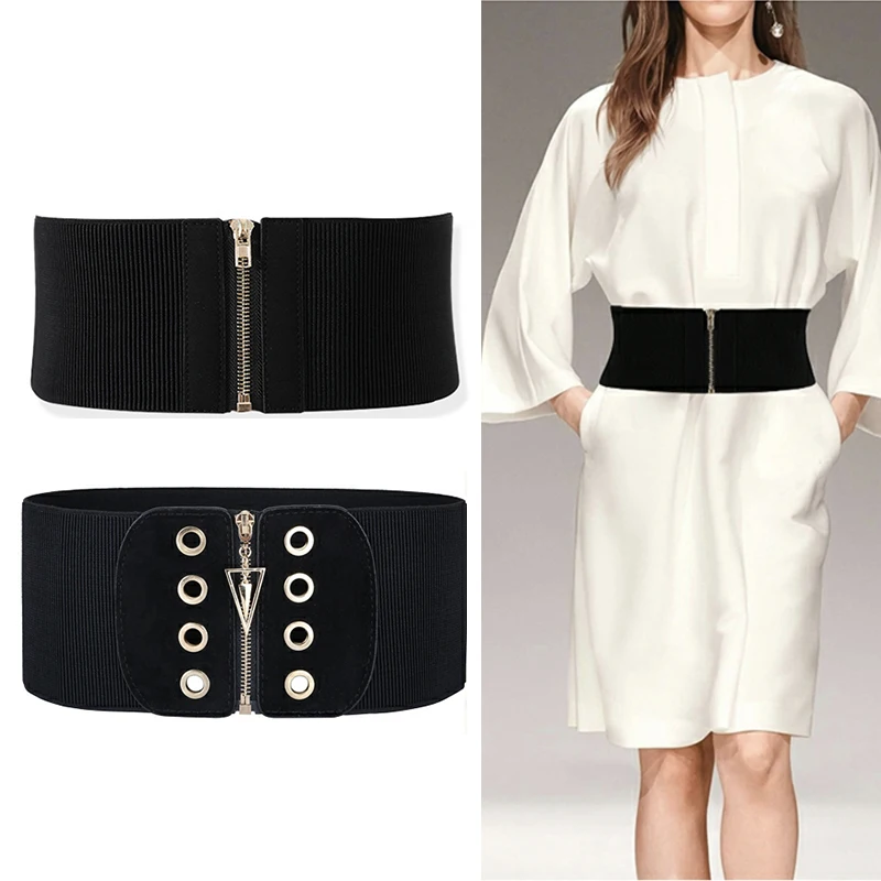 Wide Elastic Black Corset Belt Female Waist Plus Size Belts For Women Stretch Cummerbunds Designer Big Dress Waistband