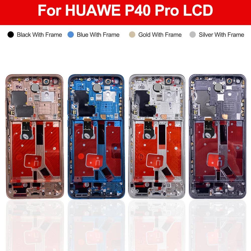 6.58\'\' P40 Pro Display For HUAWEI P40 Pro ELS-NX9 ELS-N04 Lcd Display Touch Screen Replacement +Frame Assembly with Fingerprint