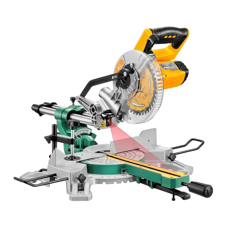 Upgraded 7-inch rod miter saw with extended guide rail multi-function miter 45 degree woodworking tool aluminum sawing machine