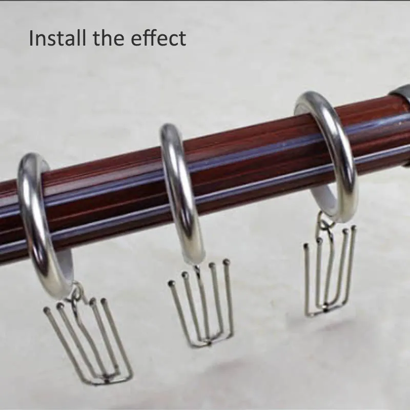 15 قطعة معدنية أربعة شوكة الستار الشريط هوك الستار القماش حلقة المشبك المسارات DIY بها بنفسك إكسسوارات الستائر المنزلية #4