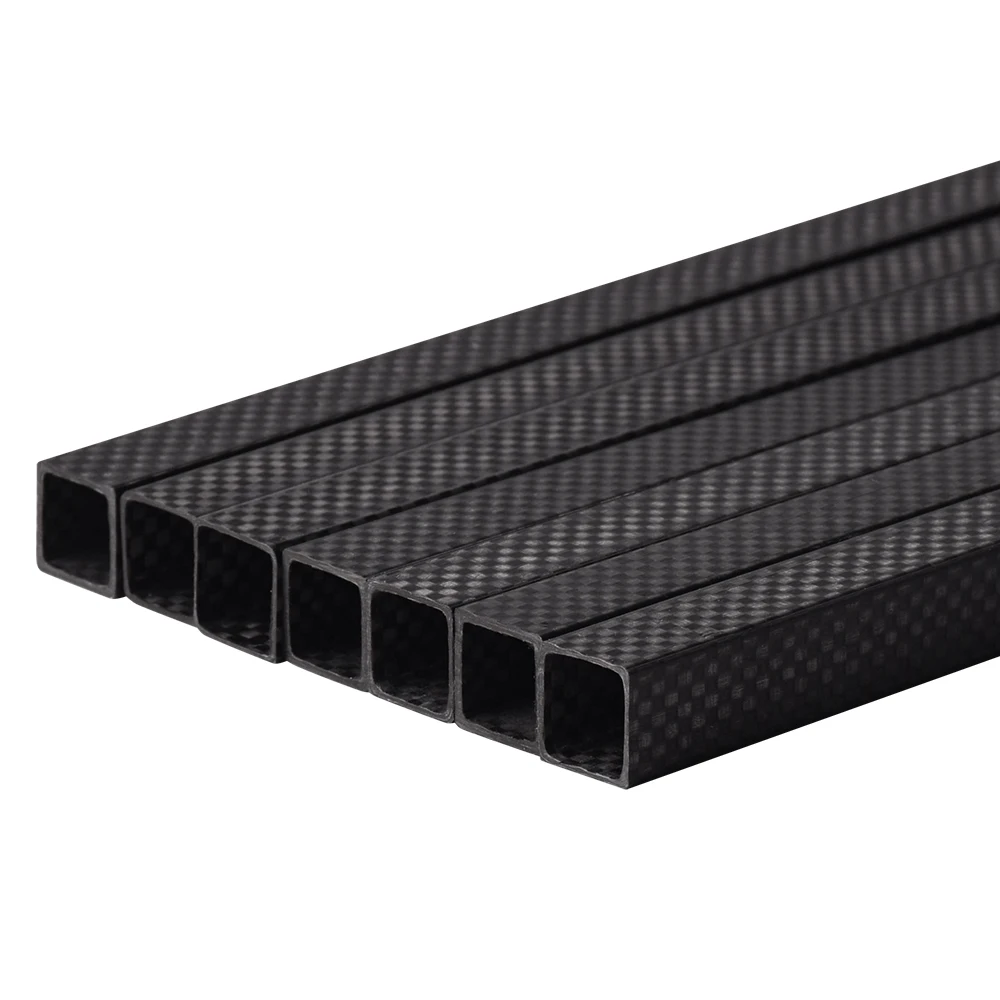 1Pcs Length 1000mm OD8mm 10mm 15mm 20mm 25mm 30mm 3K Full Carbon Plain Matte High Strength Carbon Fiber Rectangular Square Tube