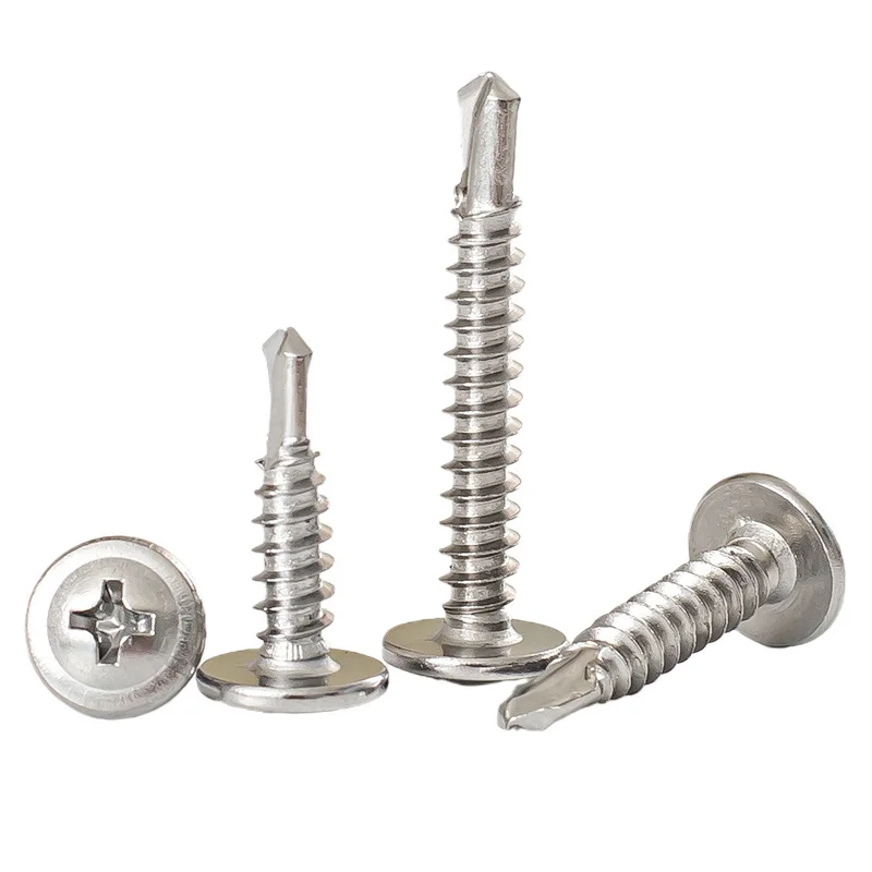 10pc washer head phillips self drilling tapping screw stainless steel zinc plated M4.2 M4.8 hardiflex screw for metal wood sheet