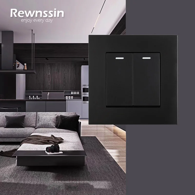 EU French Power Sockets With 2.1A USB,LED Lamp,Light Switches 1 2 3 4 Gang,RJ45 TV Network Connector,Wall Electrical Outlets