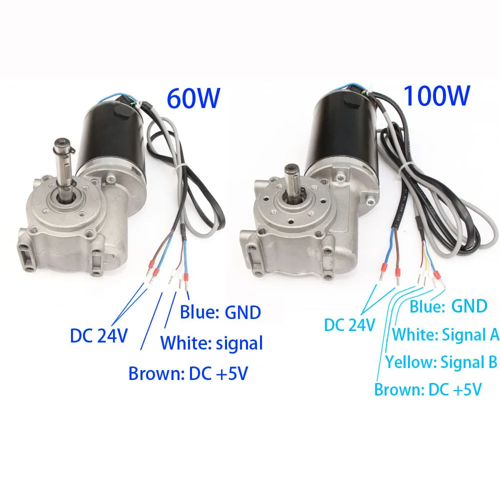 Imagem -04 - Único Sinal 100w Duplo Sinal Sem-fim Engrenagem Redutor Hall Codificador Motor Adequado para Portas Automáticas do Hotel Dc24 60w