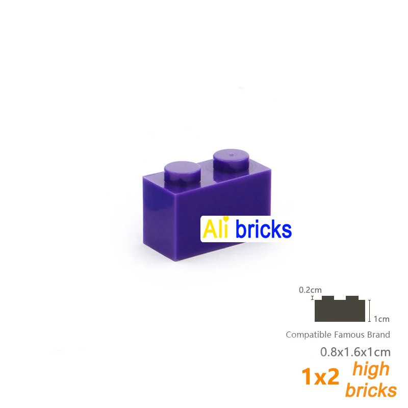 25pcs DIY Building Blocks Thick Figures Bricks 1x2 Dots Educational Creative Size 1*2 Dot Compatible With 3004 Toy for Children