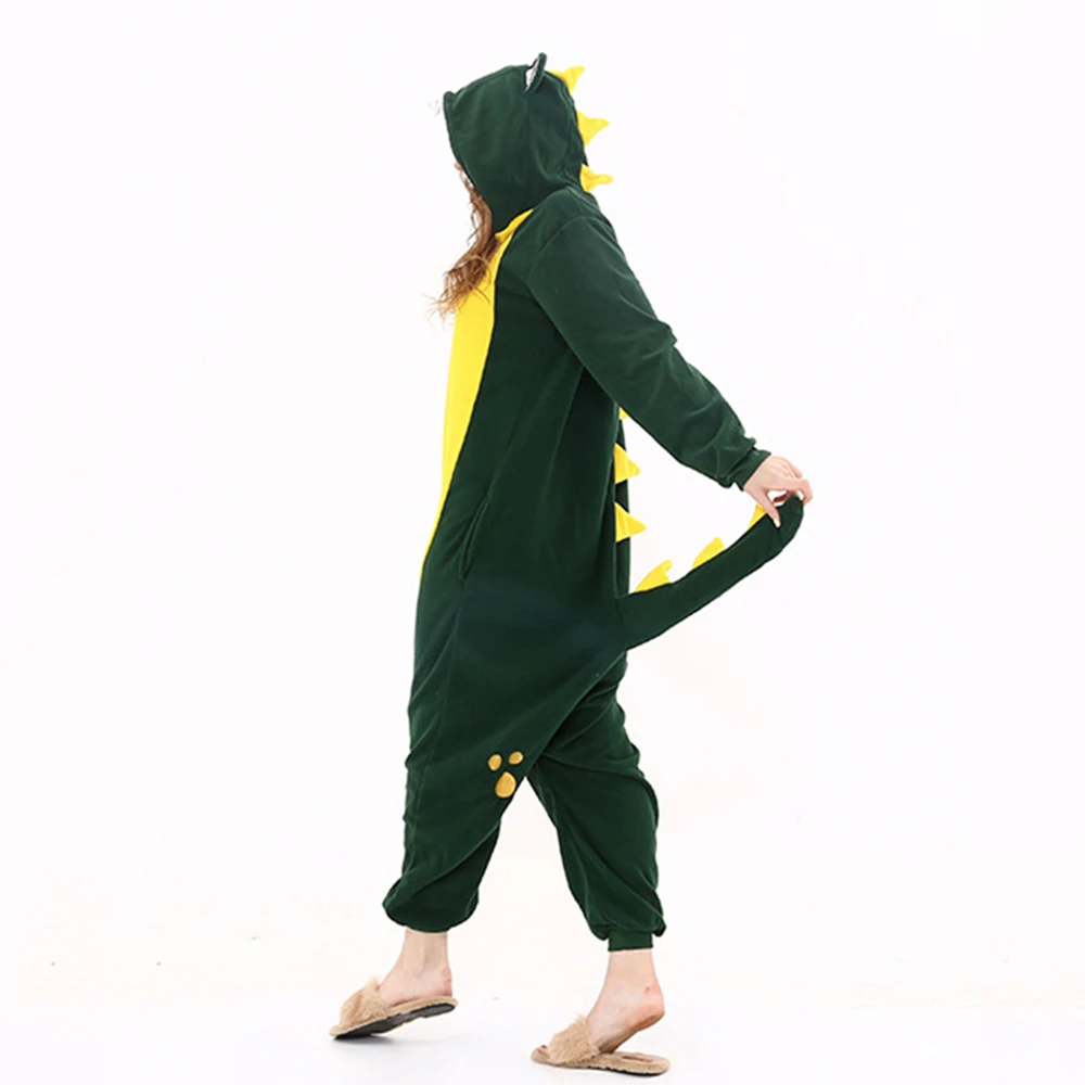 HKSNG Erwachsene Krokodil Kigurumi Onesie Cartoon Fleece Pyjamas Tier Halloween Party Kostüm Overalls Kapuzenpyjamas