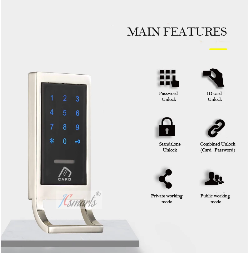 Fabrik Direkt Verkäufe Induktion ID Sauna Sperren Intelligente Bad Zentrum Tür Schrank Locker Code Lock – Detail 3