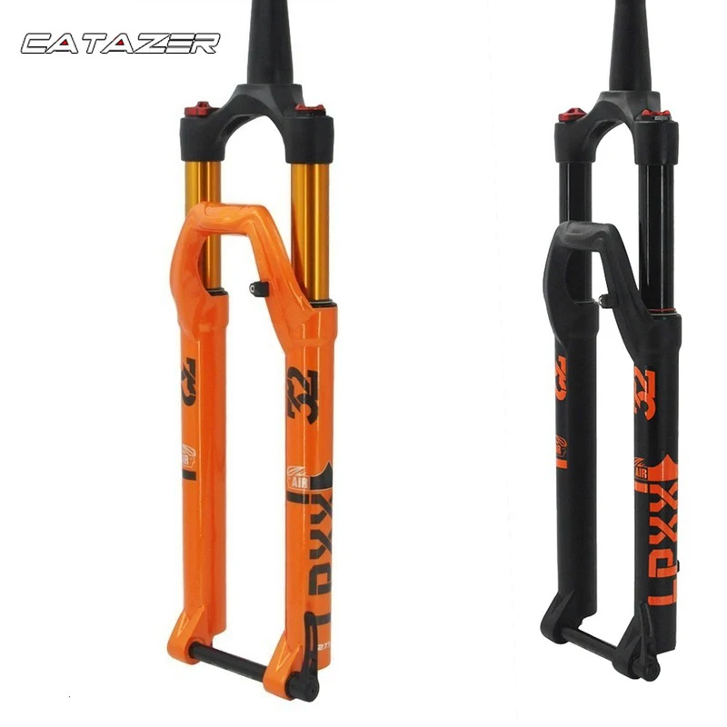 

Bicycle Fork 27.5 29ER Cone Inch Fork Suspension Lock Straight Tapered Thru Axle QR Quick Release Rebound Adjustment 140mm Stoke