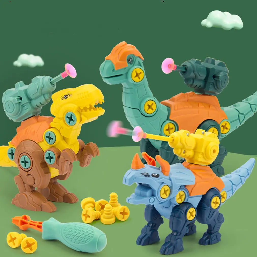 

Children's Dinosaur Construction Boy Toy Set Educational Designer Montessori Model Disassembly Assembly Puzzle Toys for Kid