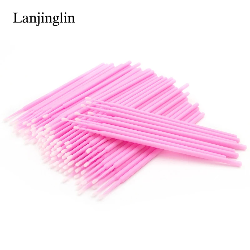 Micro Brushes 100pcs Cotton Swab Eyelash Disposable Individual Lash Removing Swab Makeup Brush Eyelashes Extension Make up Tool