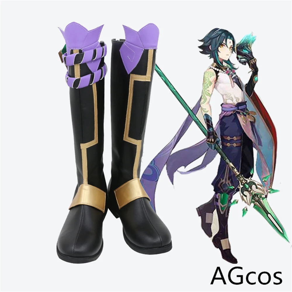 AGCOS In Stock Game Genshin Impact XIAO Cosplay Male Cosplay Boots