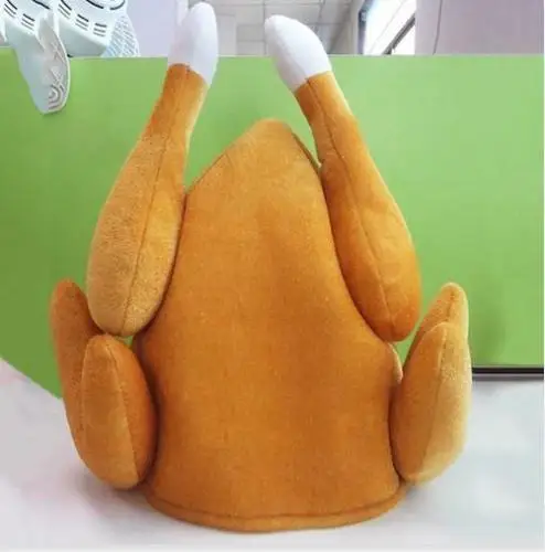 Funny Roasted Turkey Hat Cooked Chicken Costumes Accessories Creative For Dressing Props Cosplay Holiday Role Play Dress Up Gift