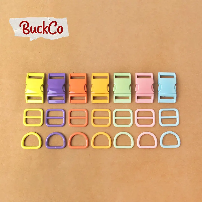 1set (metal buckle+adjust buckle+D ring /set)20&25mm DIYcollar bags sewing zinc alloy metal crafts stoving varnish 7 colours