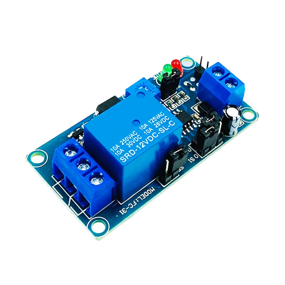 DC 12V Time Relay Module Normal Open Time Delay Relay Timing Timer Relay Control Switch Adjustable Potentiometer LED Indicator