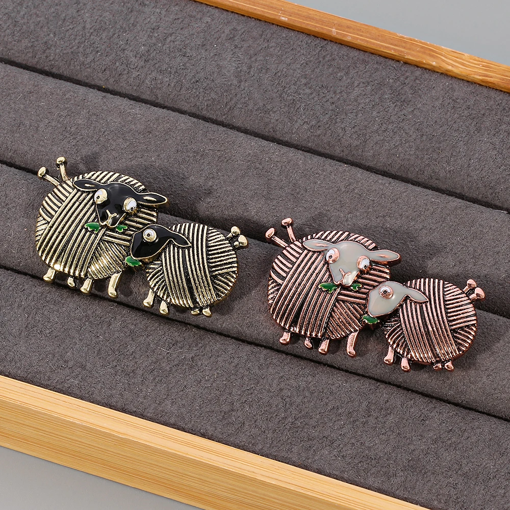بروش خروف عتيق للنساء ، دبابيس حيوانات ، مجوهرات من المينا ، كرة من الخيوط ، شارة للقميص ، معطف ، هدية حفلات يومية ، موضة جديدة