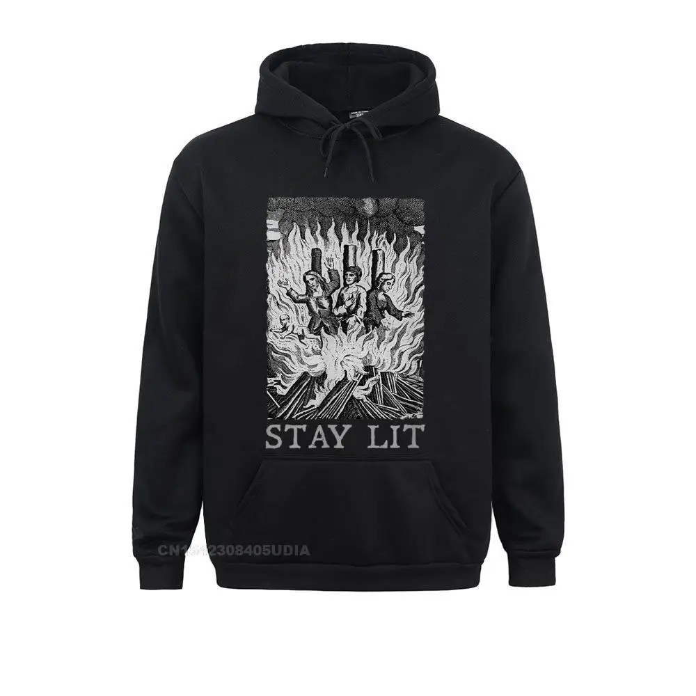 

Stay Lit Witches Funny Pagan Occult Hoodie Sweatshirts Long Sleeve Europe Hip Hop Men Lovers Day Hoodies Europe Hoods