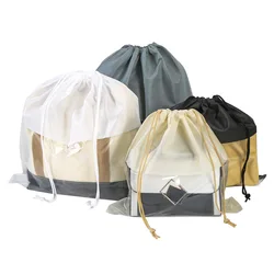 Sacs de rangement à cordon de serrage, 5 pièces, sacs de rangement à cordon de serrage Non tissé, anti-poussière, organisateur de vêtements pratiques pour fournitures de maison