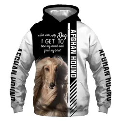 Animal Afghan Hound Dog 3D Printed Jacket Men/Women Harajuku Hoodie Unisex Casual Streetwear Sweatshirt Pullover Sudaderas-366