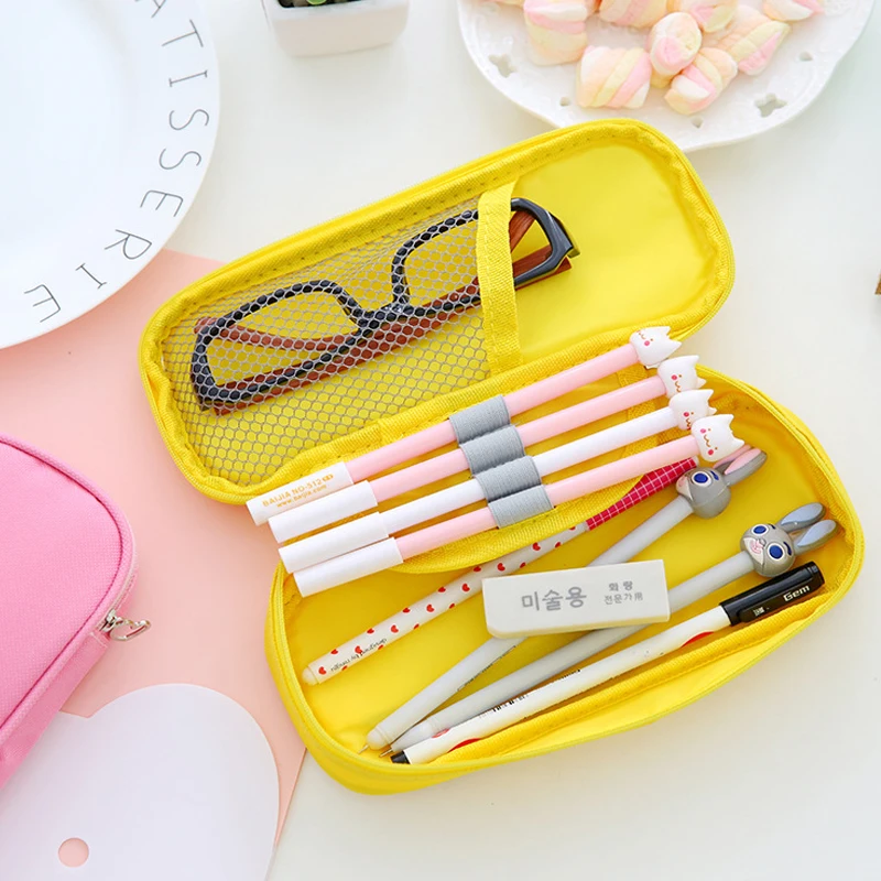 Estuche de lápices de gran capacidad, bolsa de almacenamiento Kawaii, estuches creativos para estudiantes de escuela, estuche grande para bolígrafos