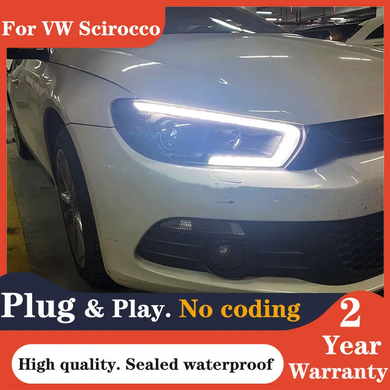 Car Styling For VW Scirocco Headlights LED Day Running Headlight 2009-2017 Head Lamp DRL Signal Projector Lens Automotive