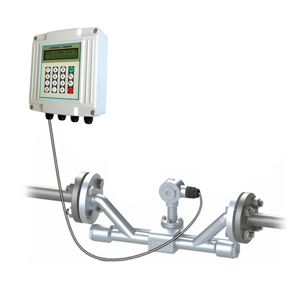 Ultrasonic Flow Meter Split type Pipe Transducers Flange TUF-2000SW DN15mm-1000mm Wall-mounted Digital flowmeter