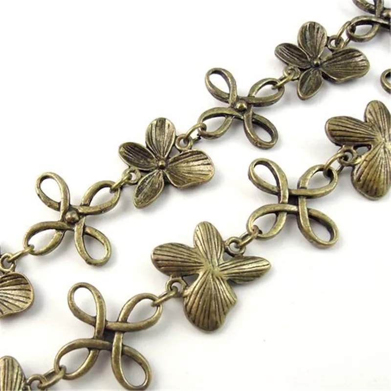 1Meter Bohemia Bronze Silver Color Chain Bag Jewelry Chains Bracelet Handmade Necklace Chain Necklaces Women Vintage DIY