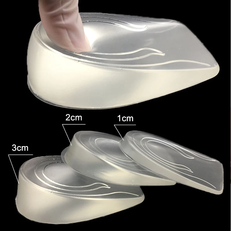 Silicone Gel Height Increase Insole Heel Lifting Inserts Shoe Foot Care Protector Elastic Cushion Arch Support Insert for Unisex