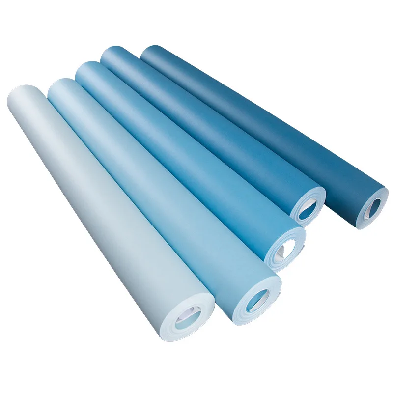 Atacado cor sólida simples papel de parede sala de estar quarto azul mediterrâneo menino papel de parede sem grão não tecido decoração de casa