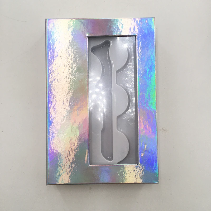 Holographic 3Pairs 25mm False Eyelashes Packaging Magnetic Case Empty