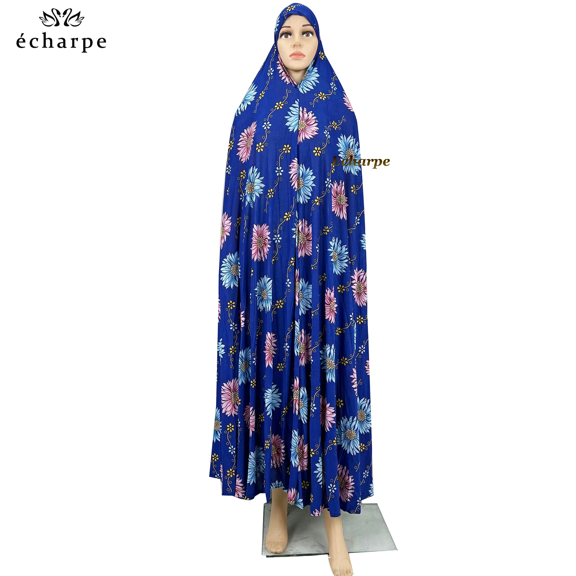 Sleeveless Pullover Dress 1 Piece Set Women Prayer Garment Dubai Abaya Arab Jibab Flowers Djellaba Femmel Khimar Caftan Clothes