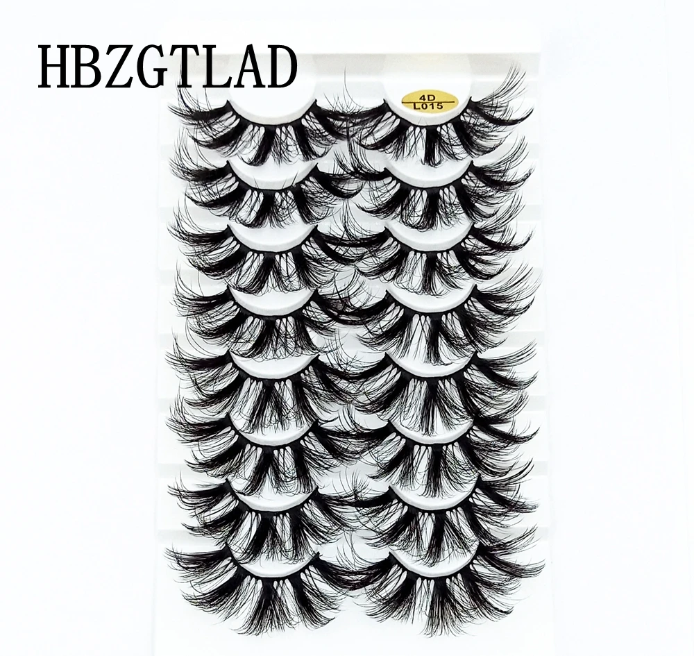 HBZGTLAD 8 Paare 25 mm lange 3D-Nerzwimpern, natürliche, lange, künstliche Wimpern, dramatisches Volumen, falsche Wimpern, Make-up-Verlängerungswimpern – Detail 4