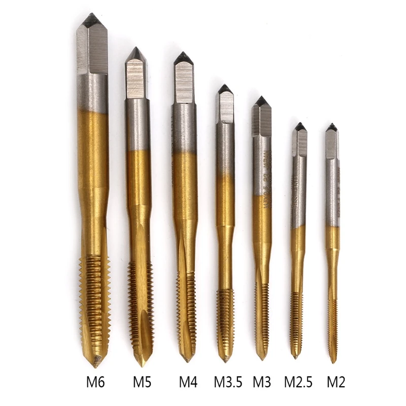 M2/M2.5/M3/M3.5/M4/M5/M6 Hand Tools Titanium coati Spiral Point Tap Straight Flute Metric Machine Screw Taps Thread Machine 