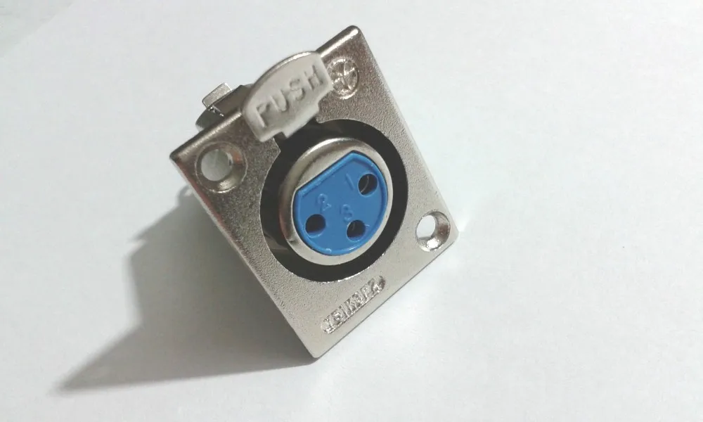 50PCS XLR 3 Pin Female Chassis Panel Mounted Socket adapter New