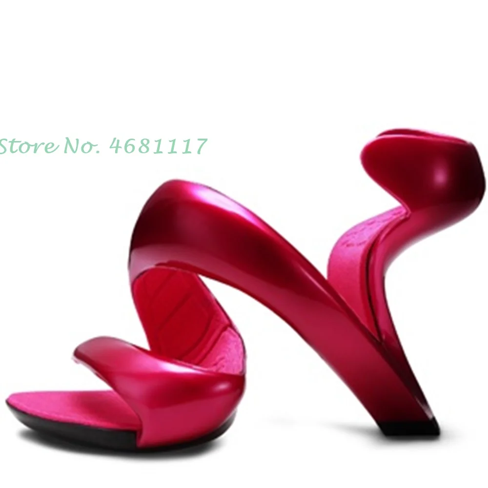 Novelty Snake Shaped Strange Sandals Winding Party Wedding Shoes Special High Heels Round Toe Street Style Sexy Fashion Women