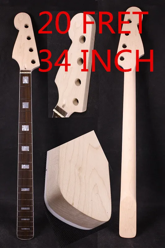 

B4 Electric Guitar Bass Neck 34 Inch 20 Fret Reverse Headstock Maple Yinfent