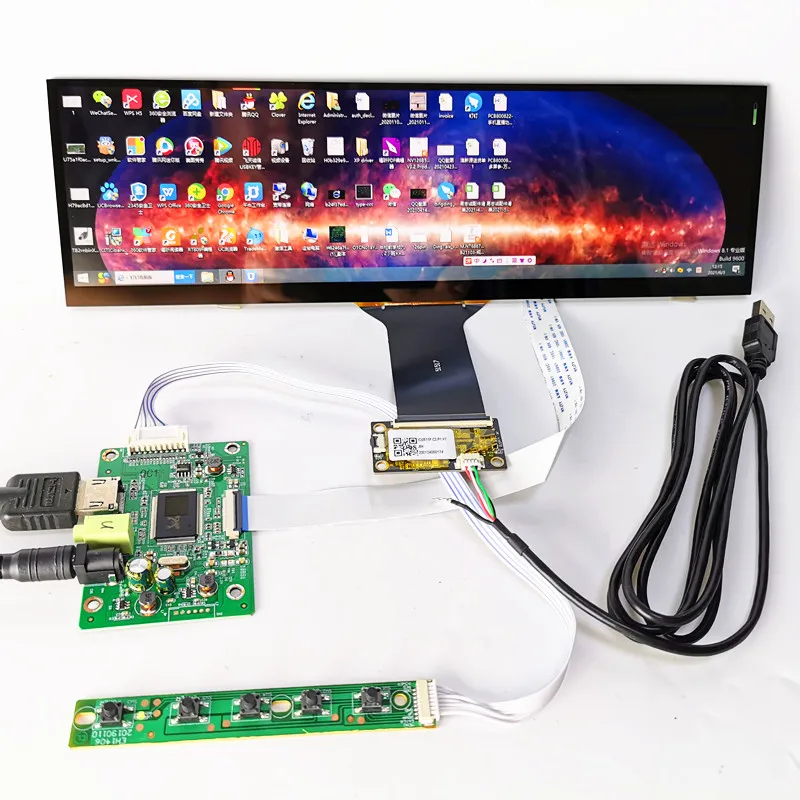 12.6-inch capacitive touch display kit LCD Screen NV126B5M-N42 IPS 1920*515 HDMI for Car Monitor/Bar Display/Raspberry Pi