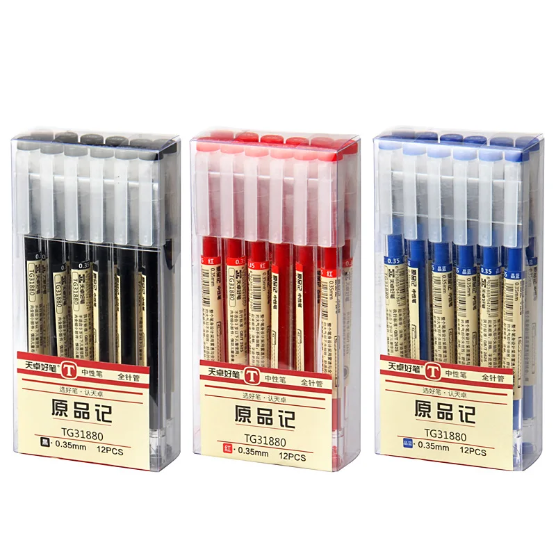 

Ink Gel Pens Set 6 Pcs 0.35mm Black/blue/Red Refills Gel Ink Pen Sketch Drawing School Stationery Pens