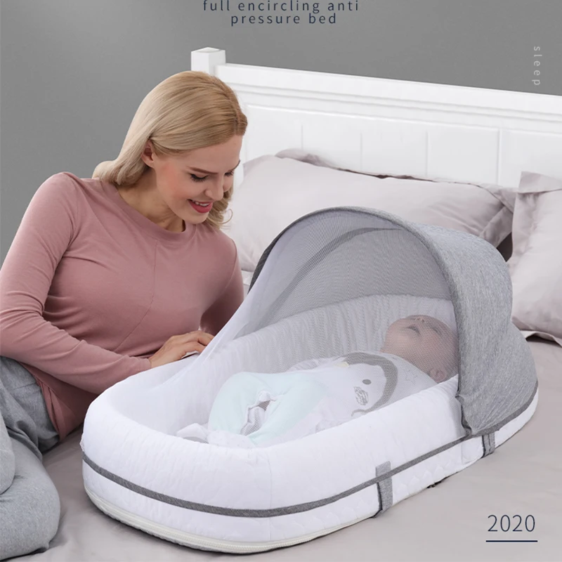 Breathable Mosquito Net Portable Baby Bed Bumper Diaper Bag Backpack Sleeping Baby Nest for Newborns Portable Cribs Bed in Bed