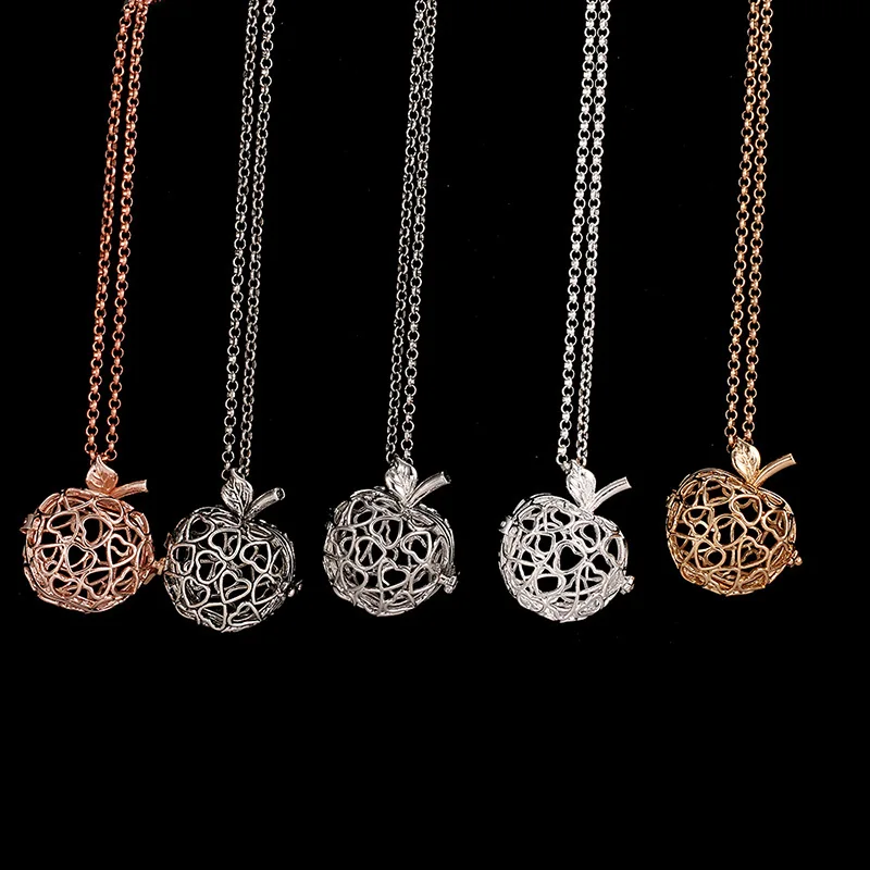 New Mexico Chime Water Drop Style Aromatherapy Diffuser Necklace Music Ball Vintage Zircon Locket Romantic Woman Pendant Jewelry