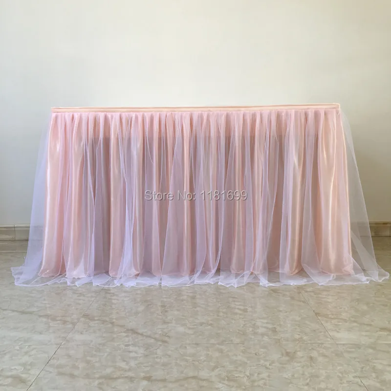 Wedding Decoration Dessert Table Check-in Table 2 Layers Table Skirt Birthday Party Tablecloth Accessories Sweets Table Decor