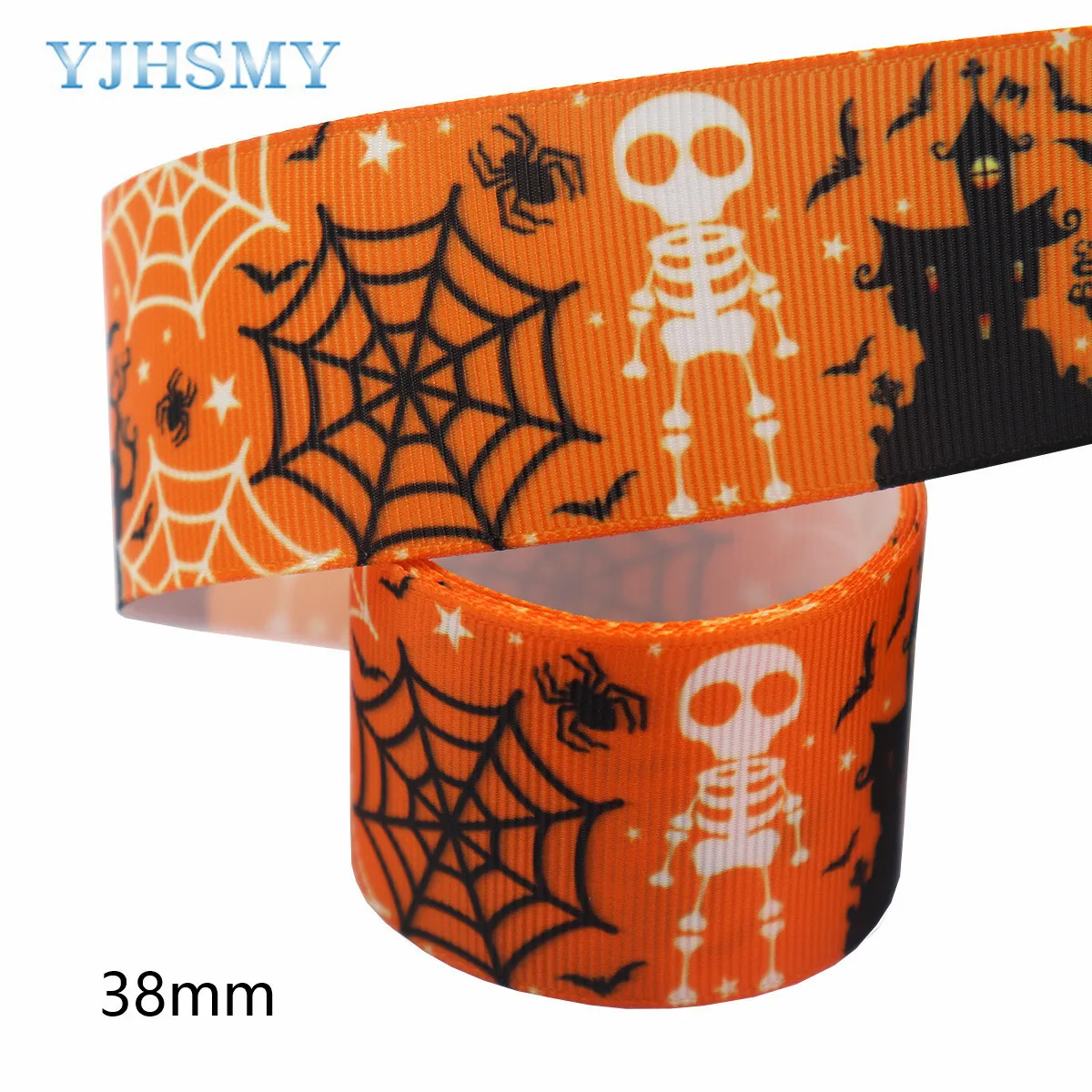 5 jardów Halloween dynia wstążka drukowane wstążki tkania 1-1/2 \'\'DIY Handmade strona dekoracji opakowanie na prezenty