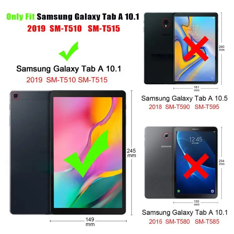 Smart Case für Samsung Galaxy Tab A 2019 SM-T510 SM-T515 T510 T515 Tablet-Abdeckung Stand Case für Tab A 10,1 Zoll 2019 Tablet-Hülle – Detail 1