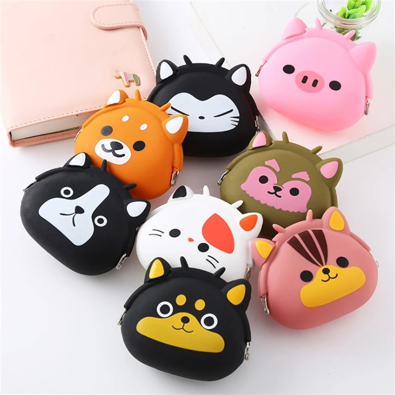 Cute Kitty Coin Purse Cartoon Animal Coin Purse Super Cute Piggy Silicone Coin Bag Key Bag Lovely Panda Bag