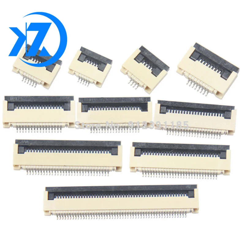 5pcs FPC Connector socket FFC 0.5MM Clamshell Bottom Contact Type 4P 6P 8P 10P 12P 14P 18P 20P 22P 24P 30P 32P 36P 40P 50P 60P