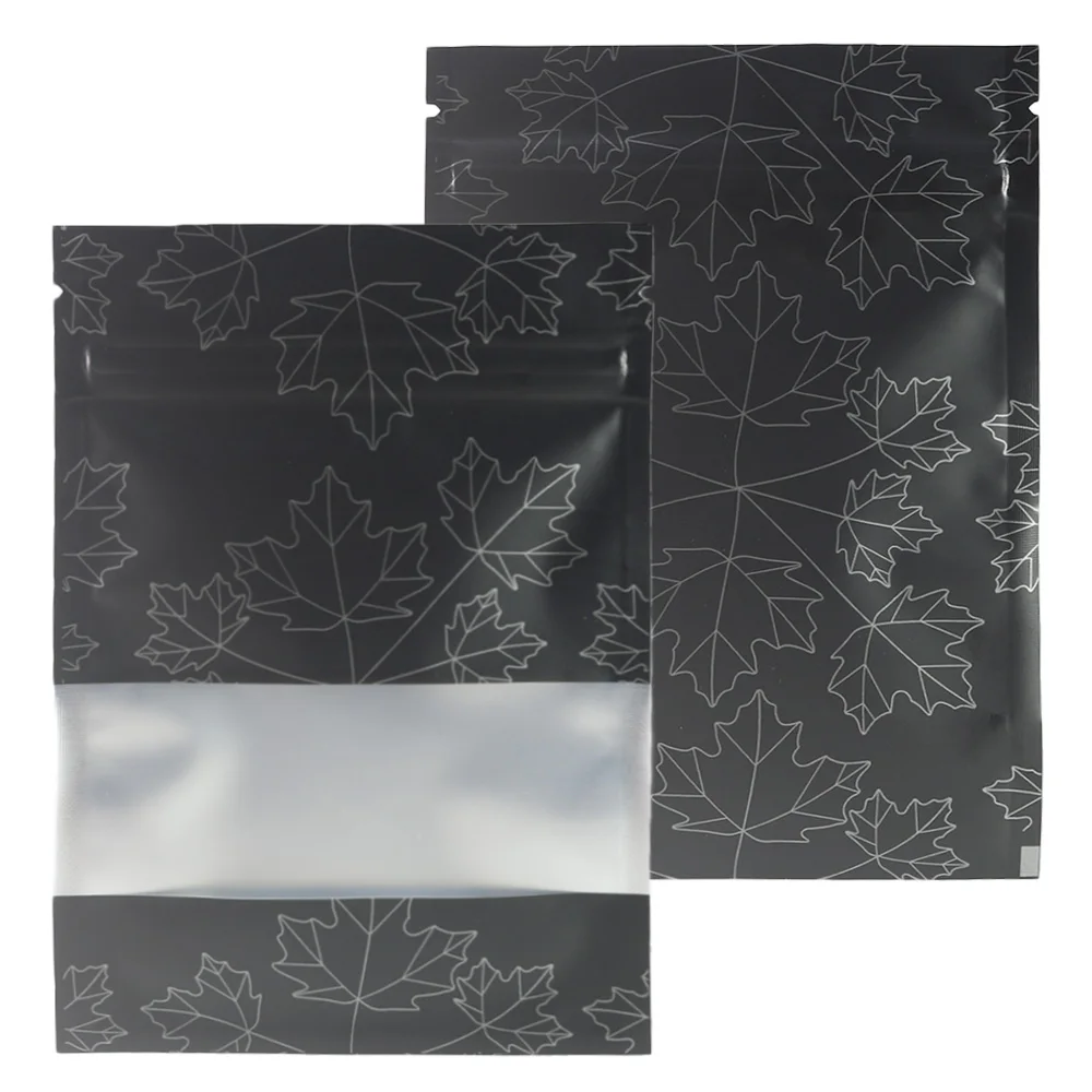 Mylar Storage Bags, Reusable Plastic Ziplock Bags, Metallic Foil, Clear Window, Flat Pouches,Household Packing Bags with Pattern