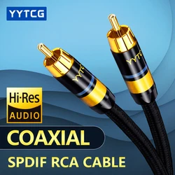 Cabo coaxial de áudio digital hifi od7.0 premium áudio estéreo rca para rca macho cabo coaxial alto-falante subwoofer de alta fidelidade cabo av tv